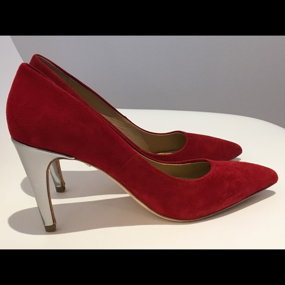 Red suede DVF shoes - Picture 4 of 5